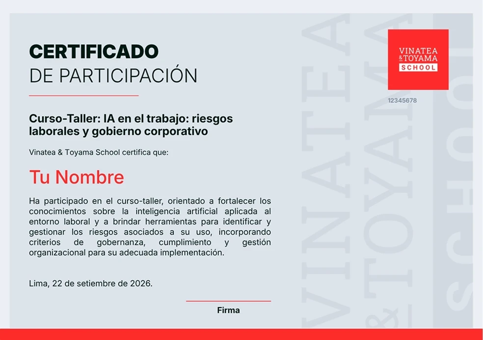 Certificado de participación (modelo referencial)