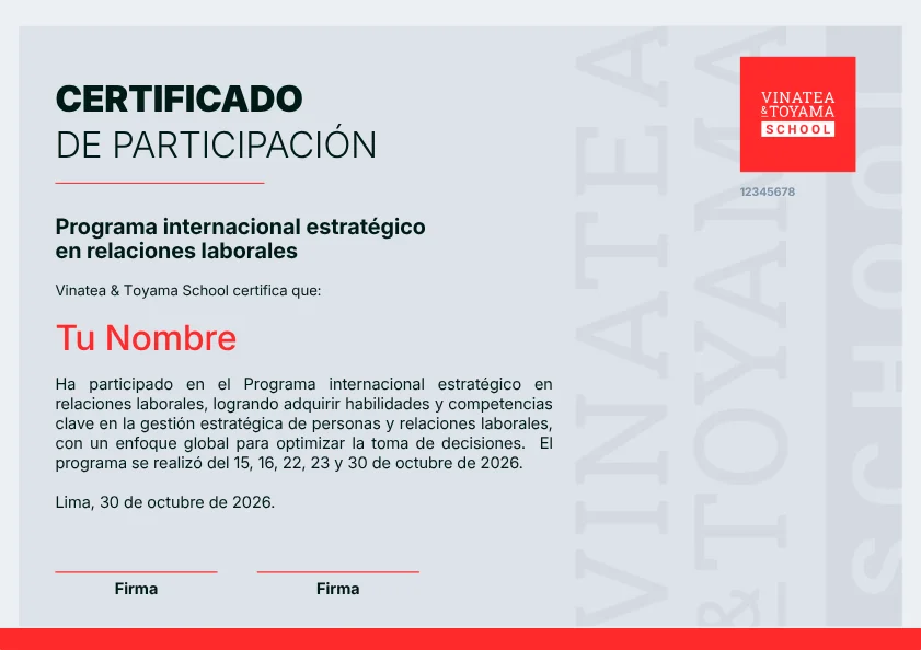 Certificado de participación (modelo referencial)